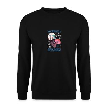Mir reichts Champignons Ranger Pilzsucher - Unisex Pullover - Schwarz - Vorne - Alina (178cm) & Michal (187cm)
