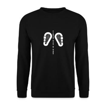 Carabiner Rock Climbing - Unisex Sweatshirt - black - Front - Alina (178cm) & Michal (187cm)