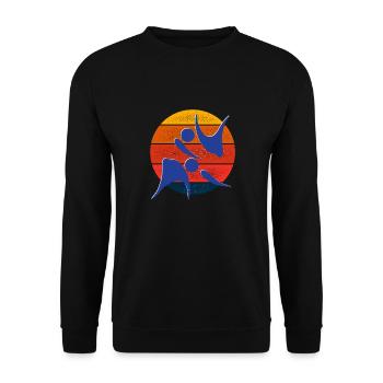 judo retro vintage - idee cadeau judo - Sweat-shirt Unisexe - noir - Devant - Alina (178cm) & Michal (187cm)