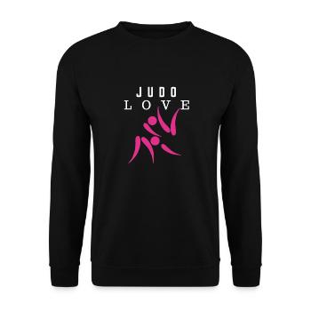judo love - idee cadeau judo - Sweat-shirt Unisexe - noir - Devant - Alina (178cm) & Michal (187cm)