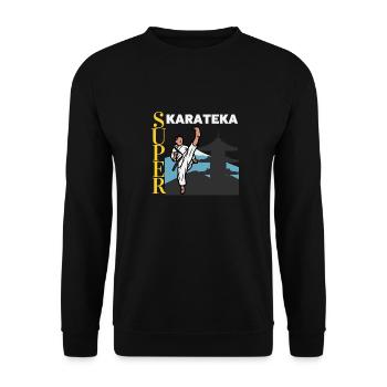 Super Karateka - idee cadeau karate - Sweat-shirt Unisexe - noir - Devant - Alina (178cm) & Michal (187cm)