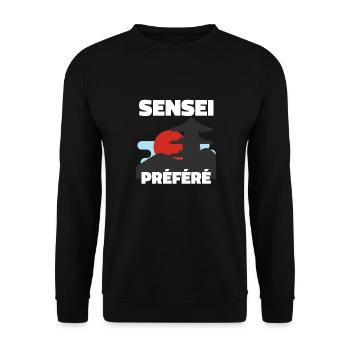 Favorit Sensei - Karate Geschenkidee - Unisex Pullover - Schwarz - Vorne - Alina (178cm) & Michal (187cm)