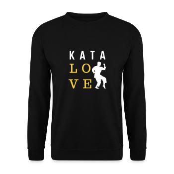 Kata Liebe - Karate Geschenkidee - Unisex Pullover - Schwarz - Vorne - Alina (178cm) & Michal (187cm)