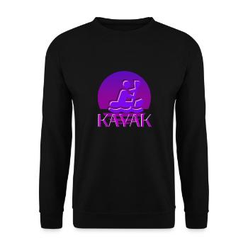 Vintage Kajak Kanu Retro - Unisex Pullover - Schwarz - Vorne - Alina (178cm) & Michal (187cm)