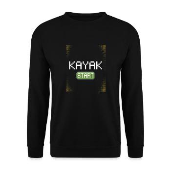 Kajak Pixel Start - Unisex Pullover - Schwarz - Vorne - Alina (178cm) & Michal (187cm)