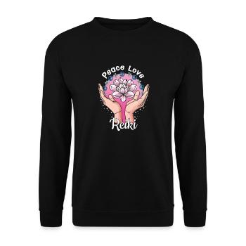Fleur de Lotus Reiki Master Cadeau - Sweat-shirt Unisexe - noir - Devant - Alina (178cm) & Michal (187cm)