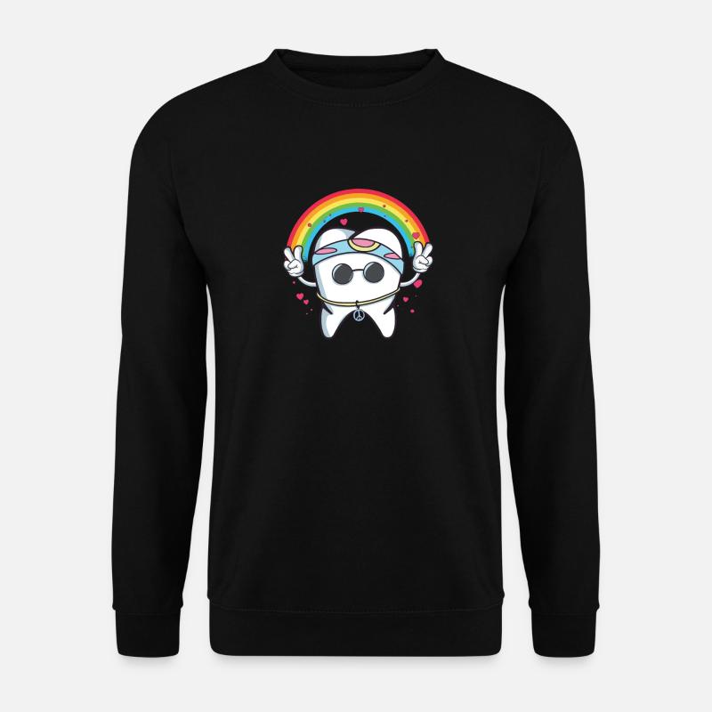Cute Hippie Tooth Dentist Gift - Unisex Pullover - Schwarz
