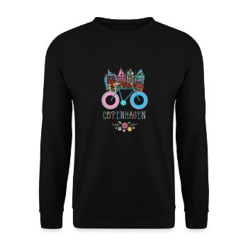 Floral Copenhague Danemark Souvenir danois - Sweat-shirt Unisexe - noir - Devant - Alina (178cm) & Michal (187cm)