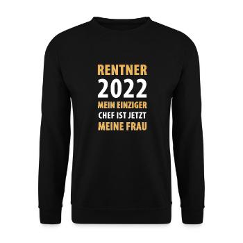 2022 Rente Rentner Pension - Unisex Pullover - Schwarz - Vorne - Alina (178cm) & Michal (187cm)