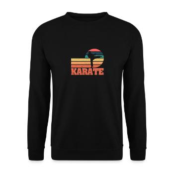 Vintage Karate Lovers Sunset Martial - Unisex Sweatshirt - black - Front - Alina (178cm) & Michal (187cm)