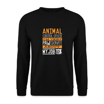 Animal Control Officer Pawssionate About My Job - Unisex Sweatshirt - black - Front - Alina (178cm) & Michal (187cm)