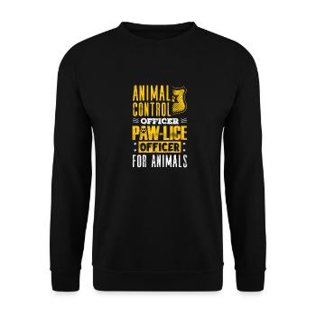 Animal Control Officer Pawlice Officer - Unisex Pullover - Schwarz - Vorne - Alina (178cm) & Michal (187cm)