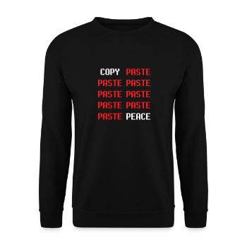 COPY PASTE PEACE informatique informaticien paix - Sweat-shirt Unisexe - noir - Devant - Alina (178cm) & Michal (187cm)