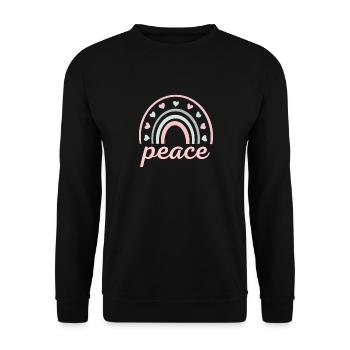 peace and love rainbow - Sweat-shirt Unisexe - noir - Devant - Alina (178cm) & Michal (187cm)