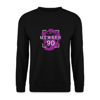 Gamer Team Shirt 90 Ninety - Design: PurpleGorill - Unisex Pullover - Schwarz - Vorne - Alina (178cm) & Michal (187cm)