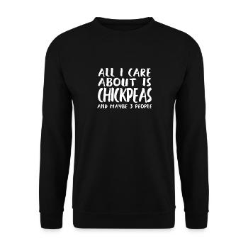 Cool Chickpea Present Idea - Unisex Pullover - Schwarz - Vorne - Alina (178cm) & Michal (187cm)