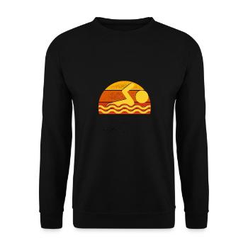 vintage swimming - Unisex Sweatshirt - black - Front - Alina (178cm) & Michal (187cm)