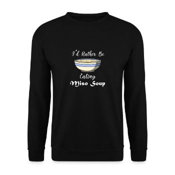 Manger de la soupe Miso Citation drôle Ramen - Sweat-shirt Unisexe - noir - Devant - Alina (178cm) & Michal (187cm)
