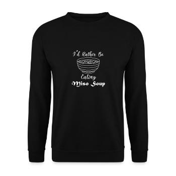 Essen von Ramen und Miso-Suppe japanisches Essen - Unisex Pullover - Schwarz - Vorne - Alina (178cm) & Michal (187cm)