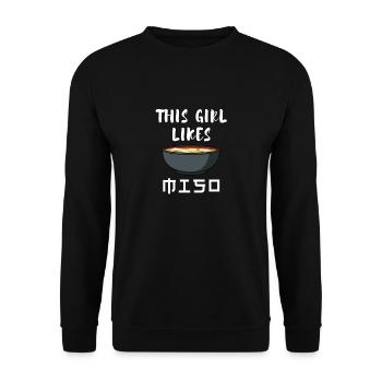 Ironic Quote Miso Soup Ramen Chef - Unisex Sweatshirt - black - Front - Alina (178cm) & Michal (187cm)