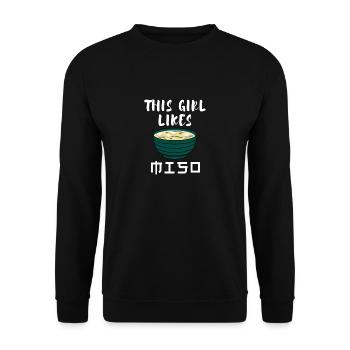 Girl Likes Miso Soup Ramen Japanese Food - Unisex Sweatshirt - black - Front - Alina (178cm) & Michal (187cm)