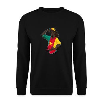 Cameroun Fille Incassable I Cameroun Héritage - Sweat-shirt Unisexe - noir - Devant - Alina (178cm) & Michal (187cm)
