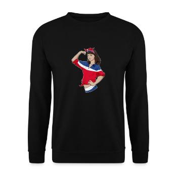 Costa Rica Fille Incassable I Patrimoine Costa Rica - Sweat-shirt Unisexe - noir - Devant - Alina (178cm) & Michal (187cm)