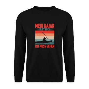 Kanu Kajak Mein Kajak ruft mich ich muss gehen - Unisex Pullover - Schwarz - Vorne - Alina (178cm) & Michal (187cm)