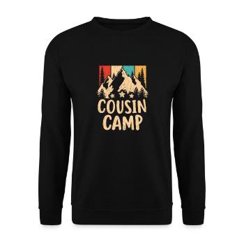 Cousin Crew Camping Outdoor Sunset Summer Camp - Unisex Sweatshirt - black - Front - Alina (178cm) & Michal (187cm)