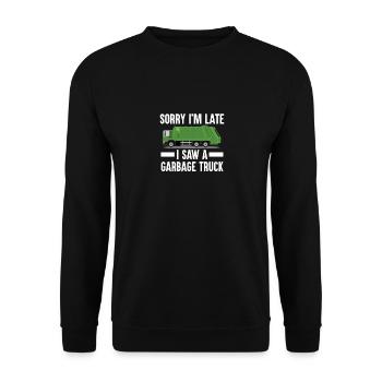 Garbage truck garbage collection saying garbage man - Unisex Sweatshirt - black - Front - Alina (178cm) & Michal (187cm)