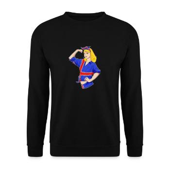 Fille islandaise incassable I Héritage islandais - Sweat-shirt Unisexe - noir - Devant - Alina (178cm) & Michal (187cm)