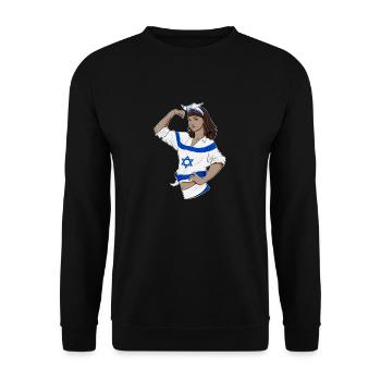 Israeli Girl Unbreakable I Israeli Heritage I - Unisex Sweatshirt - black - Front - Alina (178cm) & Michal (187cm)