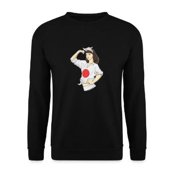 Japanese Girl Unbreakable I Japanese Heritage I - Unisex Pullover - Schwarz - Vorne - Alina (178cm) & Michal (187cm)