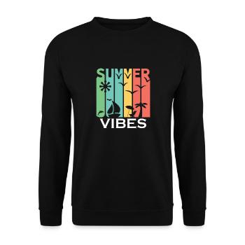 Sommer Sommerzeit Sonne Urlaub - Unisex Pullover - Schwarz - Vorne - Alina (178cm) & Michal (187cm)