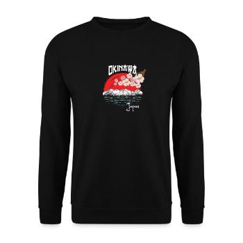 Okinawa Japan Cherry Blossom Art - Unisex Pullover - Schwarz - Vorne - Alina (178cm) & Michal (187cm)