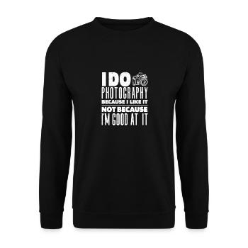 Photographe Photographie Funny Pun - Sweat-shirt Unisexe - noir - Devant - Alina (178cm) & Michal (187cm)