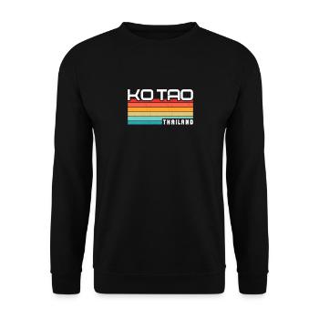 Vintage Thailand Vacation Asia Sunset Ko Tao - Unisex Sweatshirt - black - Front - Alina (178cm) & Michal (187cm)