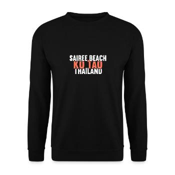 Vintage Thailand Vacation Asia Sunset Ko Tao - Unisex Sweatshirt - black - Front - Alina (178cm) & Michal (187cm)