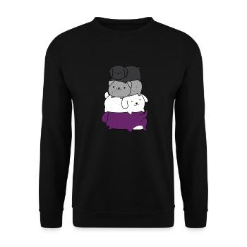Hundehaufen asexuell LGBT Lesbisch Gay Pride Stolzer Spaß - Unisex Pullover - Schwarz - Vorne - Alina (178cm) & Michal (187cm)