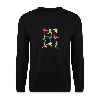 Vintage Martial Arts Fun Karate Taekwondo Boxen - Unisex Pullover - Schwarz - Vorne - Alina (178cm) & Michal (187cm)