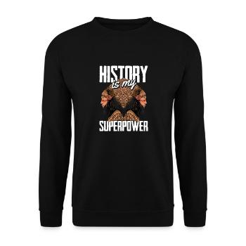 Lustiger Spruch für Geschichte Lehrer und - Unisex Pullover - Schwarz - Vorne - Alina (178cm) & Michal (187cm)
