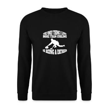 Curling Stone Father Curl Curler Curling Stone Papa - Unisex Sweatshirt - black - Front - Alina (178cm) & Michal (187cm)