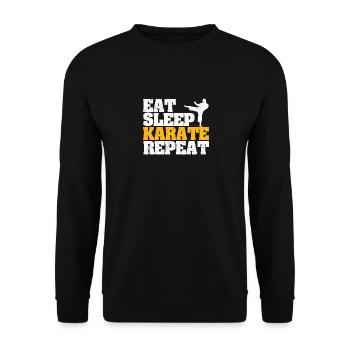 Eat Sleep Karate Repeat Funny Martial Arts - Unisex Sweatshirt - black - Front - Alina (178cm) & Michal (187cm)