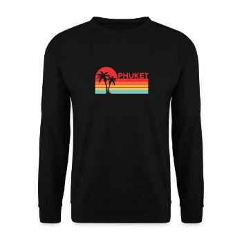 Vintage Thaïlande Vacances Asie Coucher de Soleil Phuket - Sweat-shirt Unisexe - noir - Devant - Alina (178cm) & Michal (187cm)