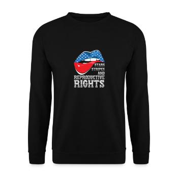 Lèvre mordante Drapeau américain Étoiles Rayures Reproductiv - Sweat-shirt Unisexe - noir - Devant - Alina (178cm) & Michal (187cm)