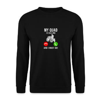 Quad ATV Offroad Spruch Lustig Quad Geschenk - Unisex Pullover - Schwarz - Vorne - Alina (178cm) & Michal (187cm)