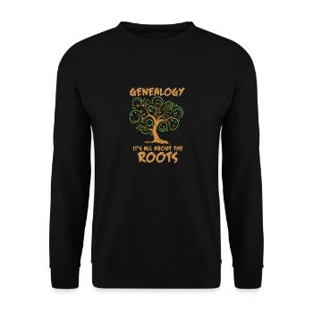 GENEALOGY: It's All About The Roots - Unisex Pullover - Schwarz - Vorne - Alina (178cm) & Michal (187cm)