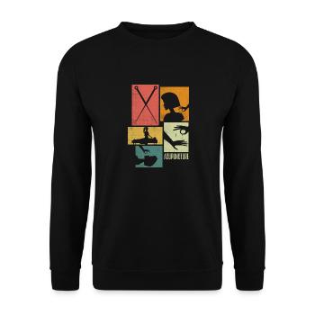 Acupuncturiste Acupuncture Silhouettes - Sweat-shirt Unisexe - noir - Devant - Alina (178cm) & Michal (187cm)