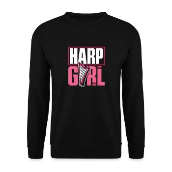 Joueur de harpe Femme Harpiste Harpe Fille - Sweat-shirt Unisexe - noir - Devant - Alina (178cm) & Michal (187cm)