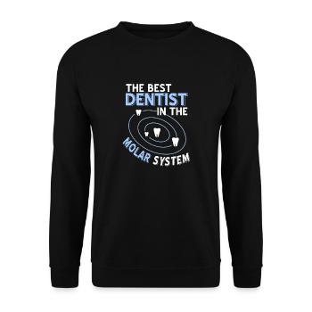 The Best Dentist In The Molar System Funny Present - Unisex Sweatshirt - black - Front - Alina (178cm) & Michal (187cm)